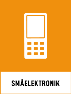 Symbolen för småelektronik, en mobiltelefon