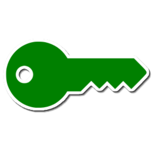 Symbol grön nyckel för app ÅVC grindöppning